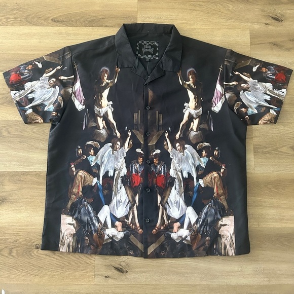 Rebel Vengeance Renaissance Print Button-Up Shirt | NWT Rare | XXL, 3XL - Picture 1 of 8